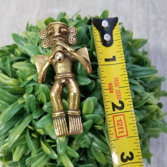 Vtg. Aztec Flute Playing Figural (Fertility)Brooch - Picture 5 of 7